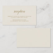Carte D'accompagnement Elégante Réception Neutre Mariage d'ivoire or (Devant / Derrière)
