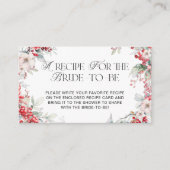 Carte D'accompagnement Elégante recette de la nuptiale florale hivernale (Devant)