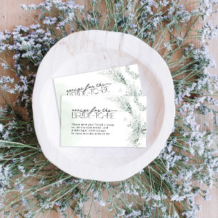 Carte D'accompagnement Elégante recette d'Eucalyptus pour la mariée à êtr