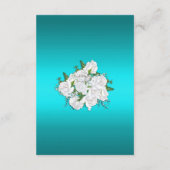 Carte D'accompagnement Elégante Roses Blanches et Réception de Mariage Aq (Dos)