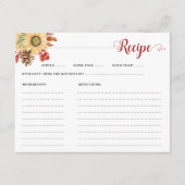 Carte D'accompagnement Elégante Rustique Automne Fête des mariées Florale (Devant)