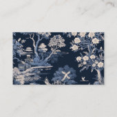 Carte D'accompagnement Élégante Toile de Jouy Bleue de Mariage (Dos)