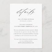 Carte D'accompagnement Élégante Typographie de Mariage Détails de Script (Devant)