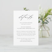 Carte D'accompagnement Élégante Typographie de Mariage Détails de Script (Debout devant)