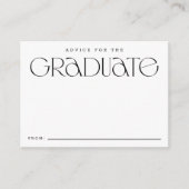 Carte D'accompagnement Elégante Typographie Moderne B+W Conseils de gradu (Devant)