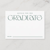 Carte D'accompagnement Élégante Typographie moderne Green Graduation Cons (Devant)