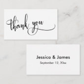 Carte D'accompagnement Élégante Typographie Script Merci Mariage Faveur (Devant / Derrière)