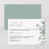 Carte D'accompagnement Elégante verdure Eucalyptus Feuille Mariage (Devant / Derrière)