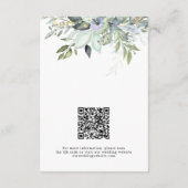 Carte D'accompagnement Élégante verdure Feuillage Code QR Détails de mari (Dos)