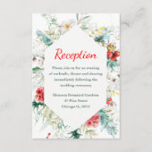 Carte D'accompagnement Elégante verdure fleurie Réception de mariage d'hi (Devant)