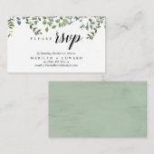 Carte D'accompagnement Élégante verdure rustique, RSVP Rappel (Devant / Derrière)