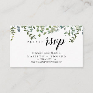 Carte D'accompagnement Élégante verdure rustique, RSVP Rappel