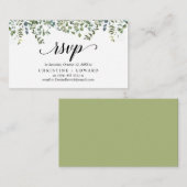 Carte D'accompagnement Élégante verdure, Script noir, réponse RSVP (Devant / Derrière)