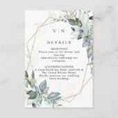 Carte D'accompagnement Élégante verdure vert et or Code QR de mariage (Devant)