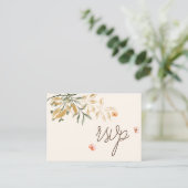 Carte D'accompagnement Elégantes fleurs d'automne doré Mariage QR Code RS (Debout devant)