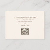 Carte D'accompagnement Elégantes fleurs d'automne doré Mariage QR Code RS (Dos)