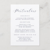 Carte D'accompagnement Élégantes Informations de Mariage en Script Minima (Devant)
