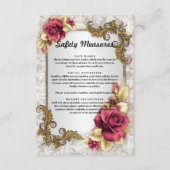 Carte D'accompagnement Élégantes mesures de sécurité des Mariages de Rose (Devant)