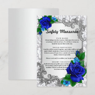 Carte D'accompagnement Élégantes mesures de sécurité des Mariages Roses b