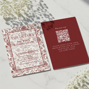 Carte D'accompagnement Élégants détails de mariage avec code QR Toile flo