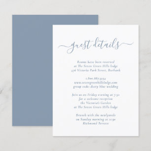 Carte D'accompagnement Élégants détails de mariage bleu poussiéreux moder