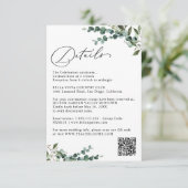 Carte D'accompagnement Élégants détails de mariage code QR de verdure bot (Debout devant)