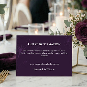 Carte D'accompagnement Élégants détails de mariage en art linéaire floral
