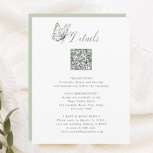 Carte D'accompagnement Élégants détails de mariage en calligraphie vert s