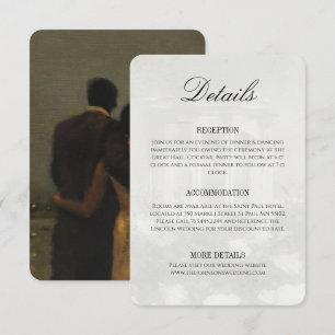 Carte D'accompagnement Élégants détails de mariage en peinture à l'huile 