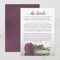 Élégants détails de mariage Rose Mauve Rose réfléc