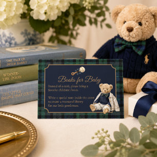 Carte D'accompagnement Élégants livres ours en peluche Polo pour bébé