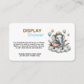 Carte D'accompagnement Elephant Aviator Baby Shower Display Shower (Devant)