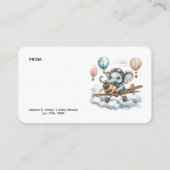 Carte D'accompagnement Elephant Aviator Baby Shower Display Shower (Dos)