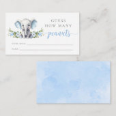 Carte D'accompagnement Eléphant Baby Boy Douche Devine Combien D'Arachide (Devant / Derrière)