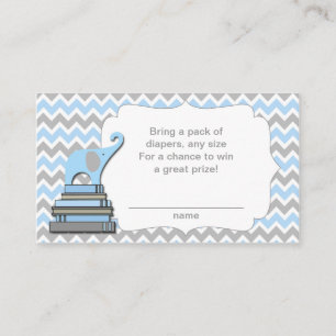 Carte D'accompagnement Elephant Baby shower diaper billets de tombola ble
