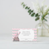 Carte D'accompagnement Elephant Baby shower diaper billets de tombola ros (Debout devant)