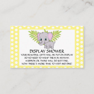 Carte D'accompagnement Eléphant Baby shower Genre Neutre Affichage Douche