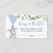 Carte D'accompagnement Eléphant bleu vert garçon douche tombola de couche (Devant)