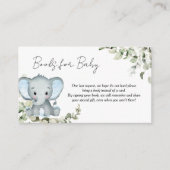 Carte D'accompagnement Elephant Boy Baby shower Livres pour bébé (Devant)