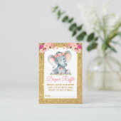 Carte D'accompagnement Eléphant Déchets Raffle Douche rose Parties scinti (Debout devant)