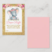 Carte D'accompagnement Eléphant Déchets Raffle Douche rose Parties scinti (Devant / Derrière)