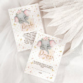 Carte D'accompagnement Eléphant Floral Pink Or Diaper