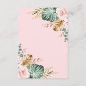 Carte D'accompagnement Eléphant floral rose vif et tropical apportez un l (Dos)