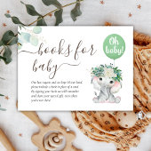 Carte D'accompagnement Elephant Green Balloon Greenery Livres pour bébé