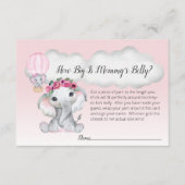 Carte D'accompagnement Elephant Hot Air Balloon Maman's Belly Taille bébé (Devant)