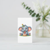 Carte D'accompagnement Éléphant mignon 11e anniversaire (Debout devant)