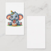 Carte D'accompagnement Éléphant mignon 11e anniversaire (Devant / Derrière)