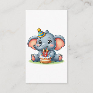Carte D'accompagnement Éléphant mignon 11e anniversaire