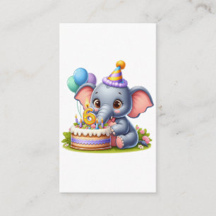 Carte D'accompagnement Éléphant Mignon 6ème Anniversaire