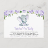 Carte D'accompagnement Eléphant mignon, Fleurs Violettes, Livres Pour Béb (Devant)